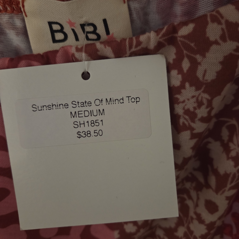 🌺 NWT BiBi Sunshine‎ State of Mind Top – Size Medium 🌺 - Picture 4 of 4